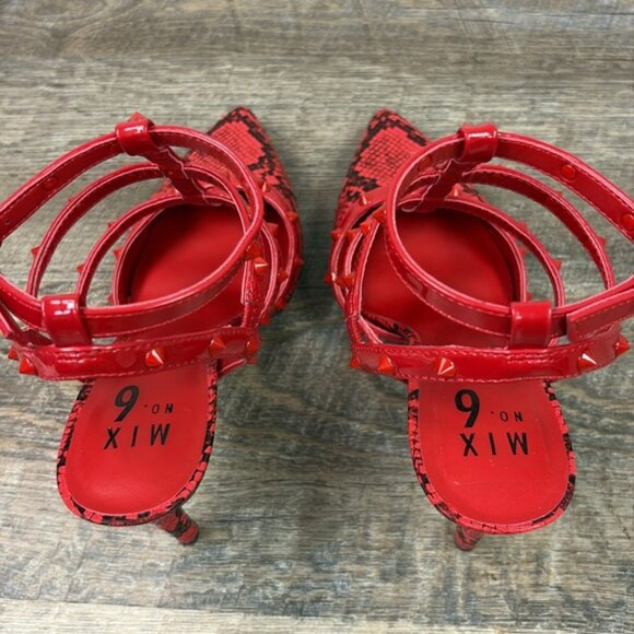 Mix No. 6 LABONI Women’s Studded Caged Heels Size 7.5 - Picture 4 of 10